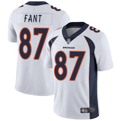 Men Denver Broncos #87 Noah Fant White Vapor Untouchable Limited Player Football NFL Jersey->women nfl jersey->Women Jersey